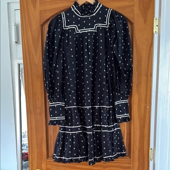 ulla johnson black and white dress Black Pinstripe Double-Breasted Blazer Dress main image 1